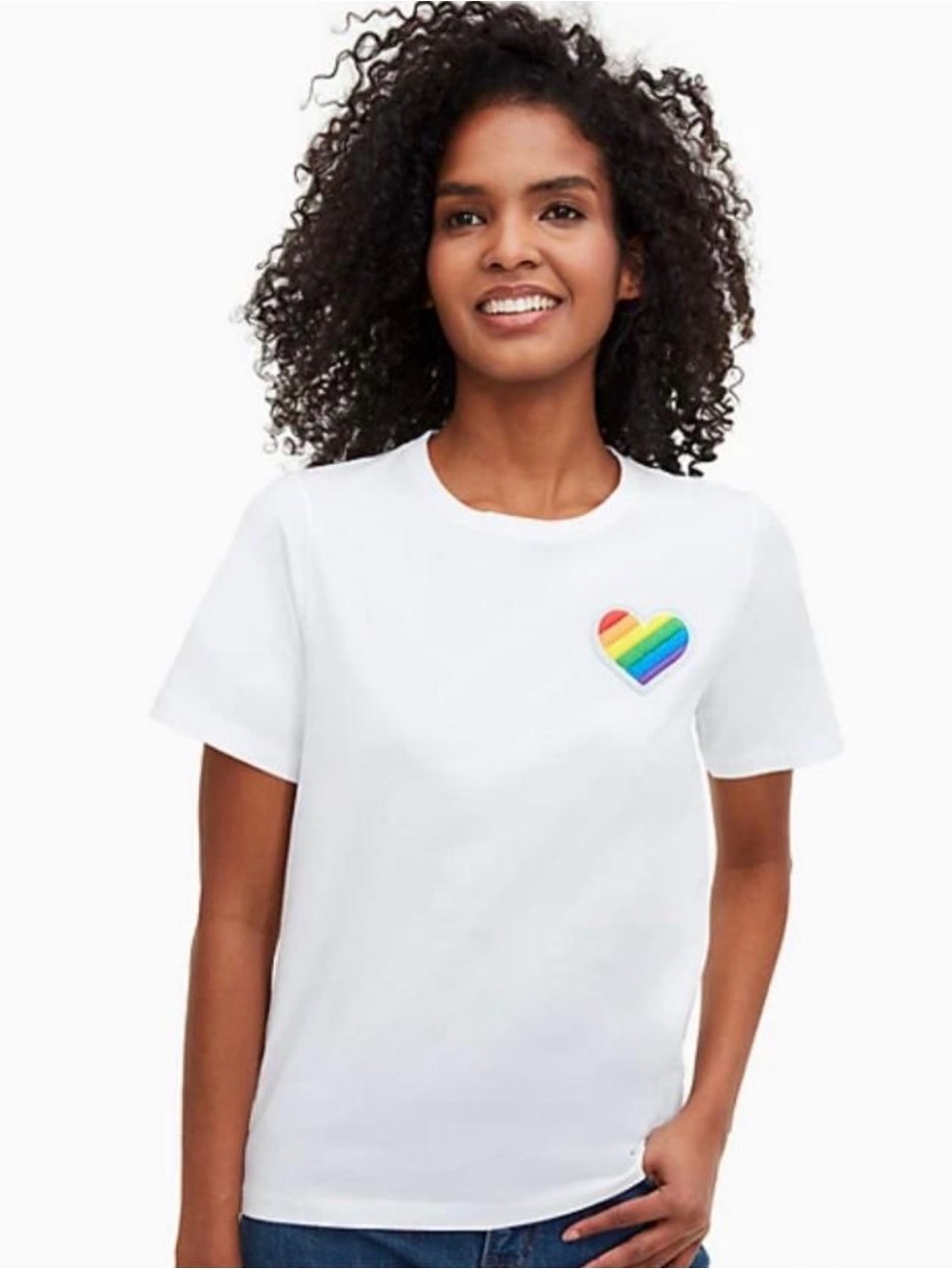 Kate Spade Rainbow Heart Patch Tee